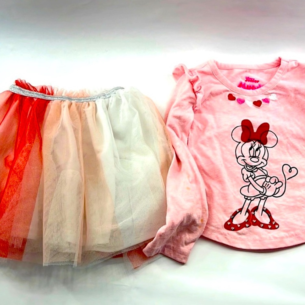 Minnie Mouse Set: Tutu, Shorts and Longsleeve Shirt, Size 3T